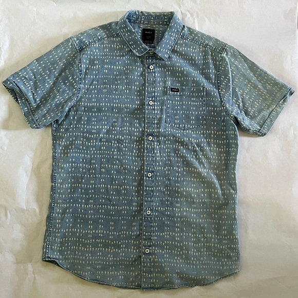 RVCA Other - RVCA Slim Denim Short Sleeve Shirt - Large